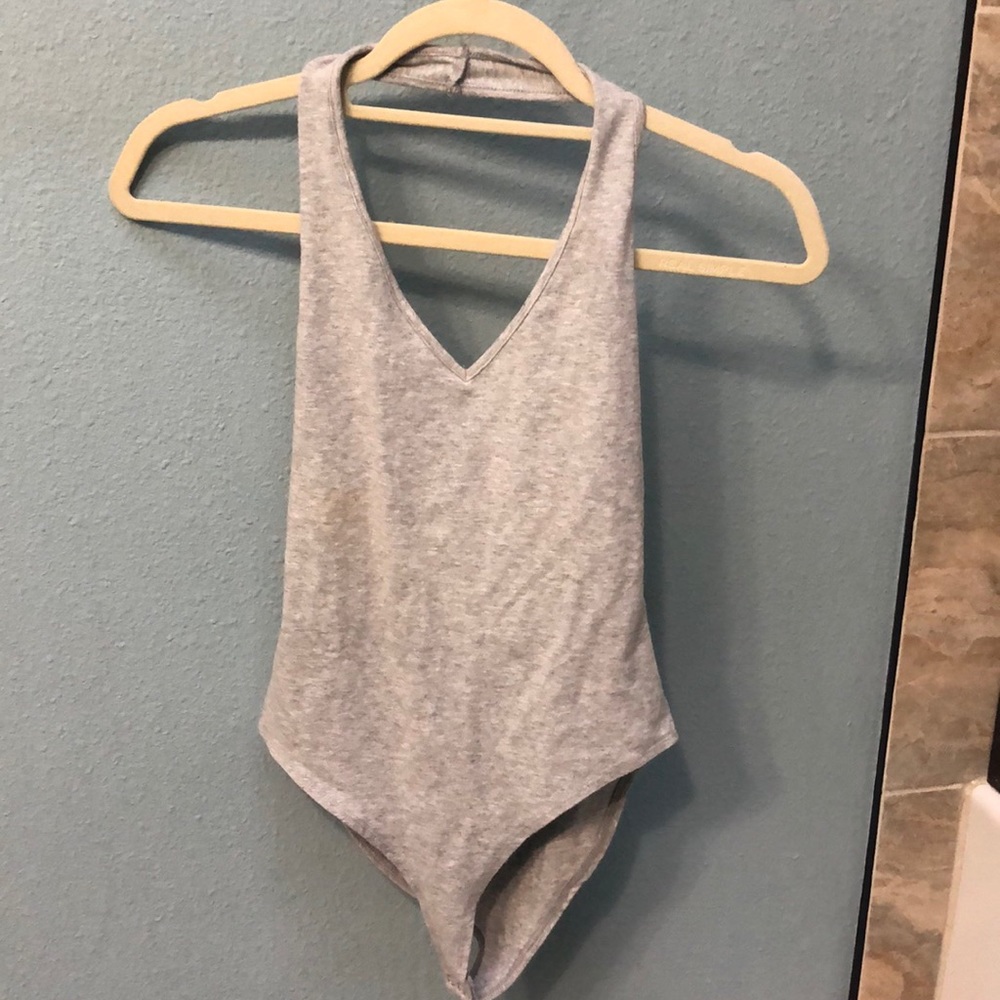 Forever 21 grey halter top bodysuit